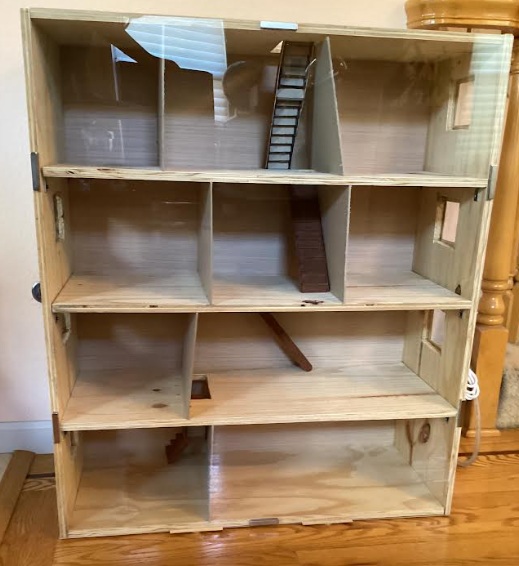 dollhouse with acrylic held in place by magnets